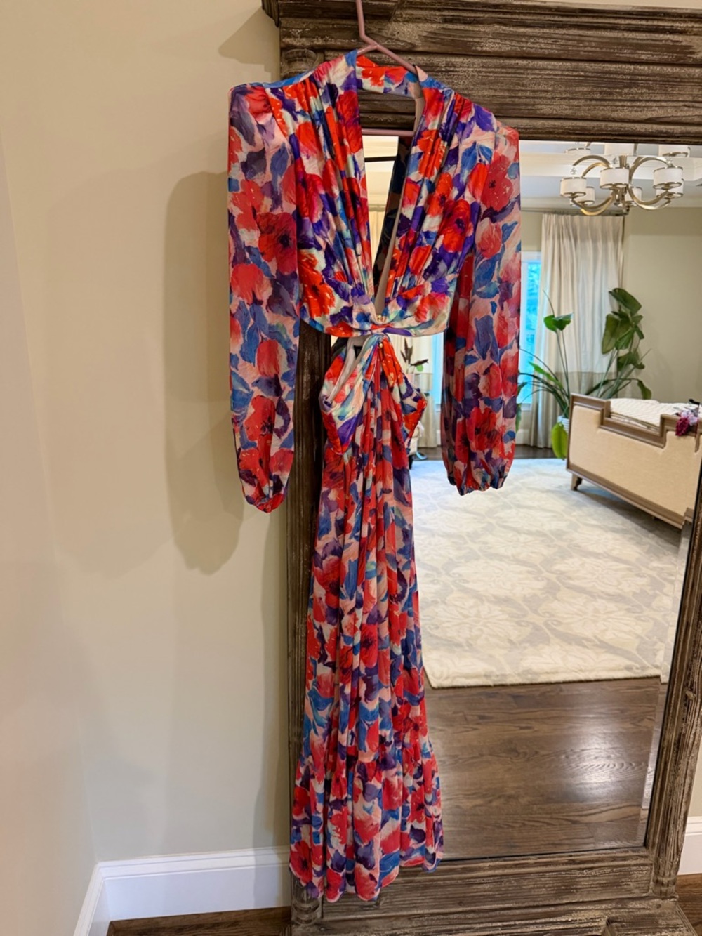 PatBO Red, Blue & Purple Floral Maxi Dress